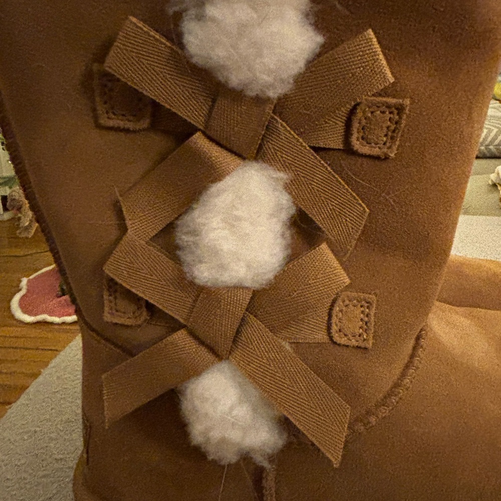 Koolaburra Brown Ankle Boots with White Accents